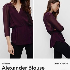 Aritzia Babaton 100% Silk Alexander Blouse